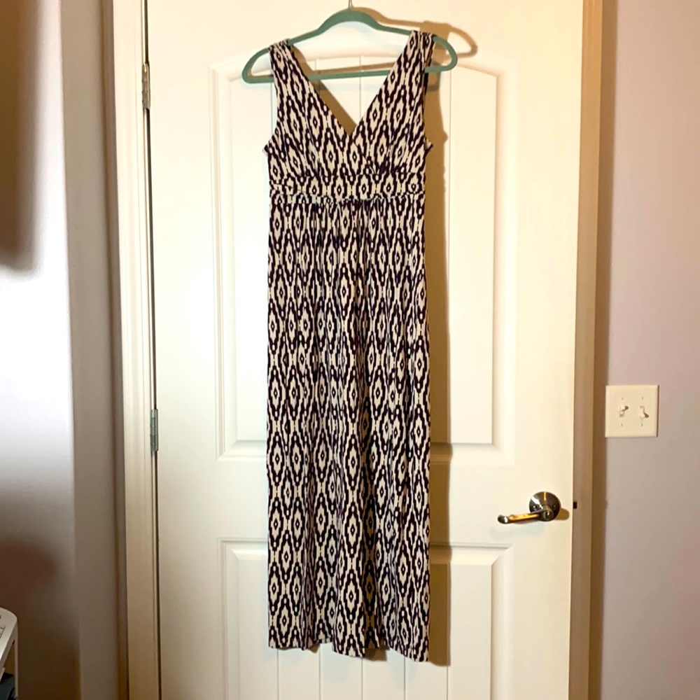 LOFT Maxi dress. Size Small Petite. Chocolate brown and tan.
